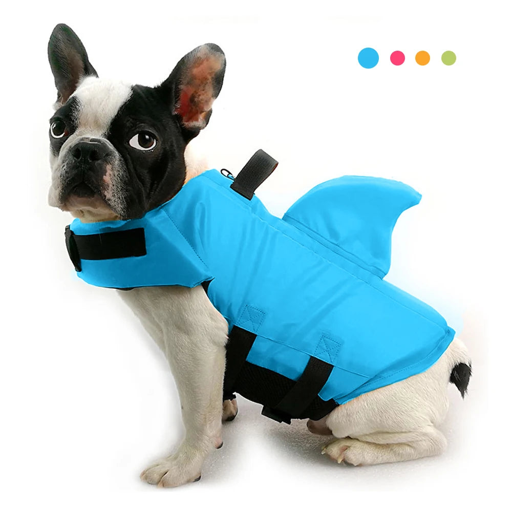 Shark Dog Life Jacket Enhanced Buoyancy Small Dogs Swimming Clothes Safety Vest with Handle for Medium Large Dogs Surfing