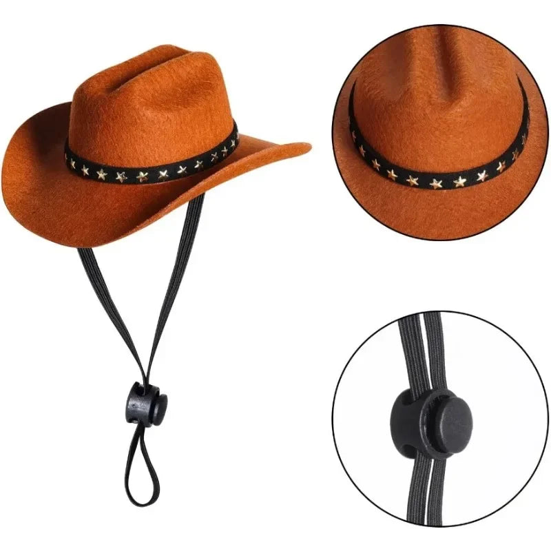 Pet Dog Hat Star Cowboy Hat Pet Supplies Adjustable Dog Costume Top Hat Headwear Pet Hat Dogs Caps Pet Sun Hats for Cats