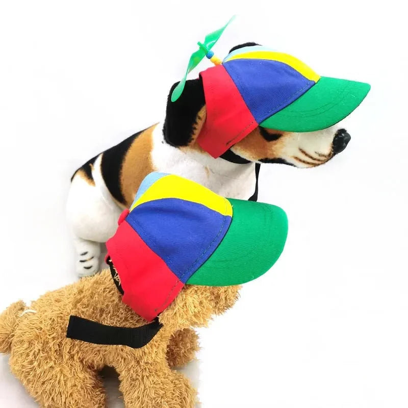 Amazon Cross-border Pet Dog Cap Color Block Baseball Cap Cat Teddy Headwear Bamboo Dragonfly Duck Tongue For Dogs