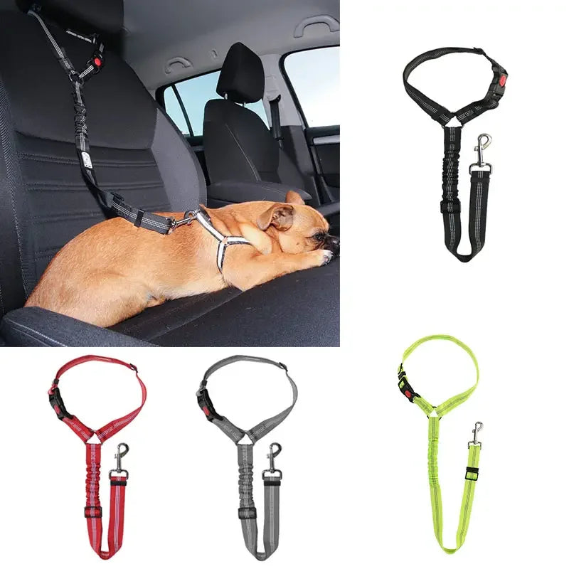 Cinto de segurança refletivo para cães de estimação, coleira para filhotes, acessórios para carro, coleira para gatos, arnês para cães pequenos, suprimentos para carros para animais de estimação