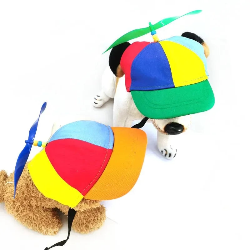 Amazon Cross-border Pet Dog Cap Color Block Baseball Cap Cat Teddy Headwear Bamboo Dragonfly Duck Tongue For Dogs