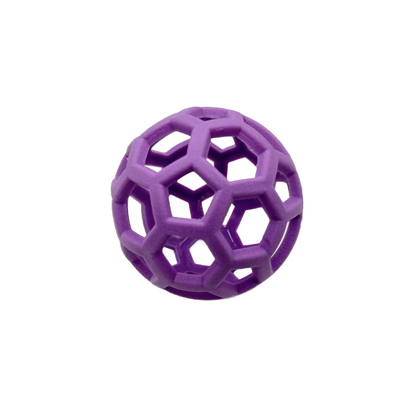 9cm Dog Natural Rubber Chew Toy Dogs Geometric Hollow Ball Pet Interactive Balls Puppy Training Playing Teeth Cleaning Toys