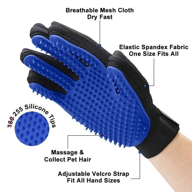 Pet Grooming Gloves Cats Hair Brush and Comb Gloves to Bathe Dogs Cleaning Hair Removal  for Dog Animal Use Supplies