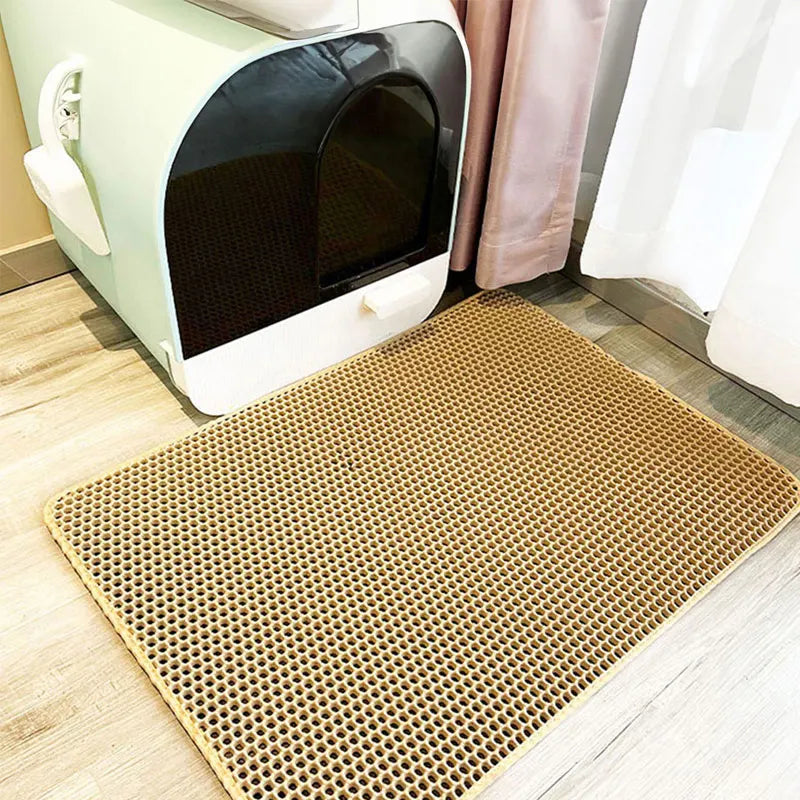 Pet Cat Litter Mat Waterproof Double Layer Cat Litter Trapping Pet Litter Box Mat Clean Pad Products For Cats Accessories