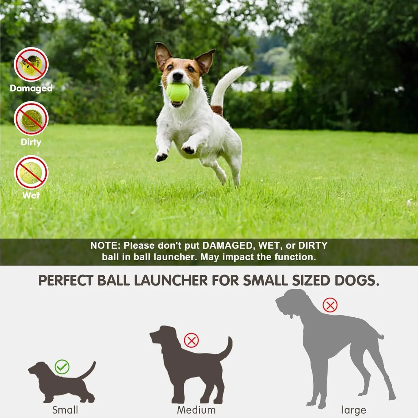 Dog Pitch Launcher, Automatic Ball Launcher with 6 Mini Tennis Balls, Interactive Dog Toys Indoor Outdoor Pitching Machine