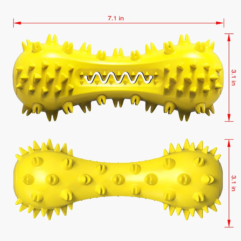 Brinquedo para cães de estimação Haltere de fonação interativo para cães pequenos e grandes Brinquedos para mastigar gatos e filhotes Limpeza de dentes de animais de estimação Artigo indestrutível